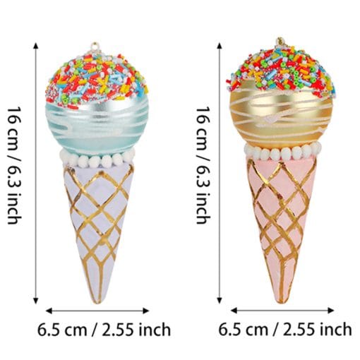 Simulation Ice Cream Christmas Tree Decorative Glass Pendant - Image 4