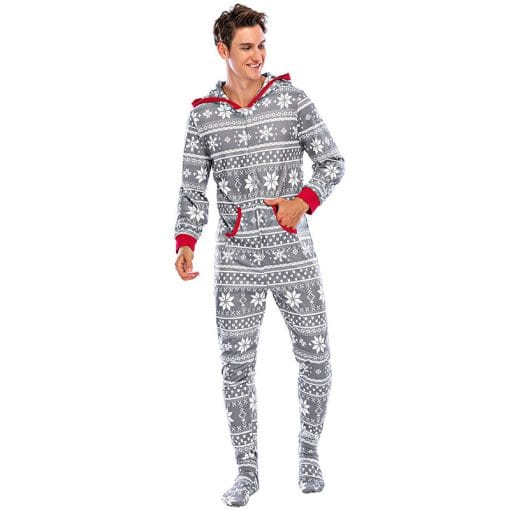New Christmas Home Wear Pajamas One-piece Parent-child Outfit Elk Snowflake - Image 5