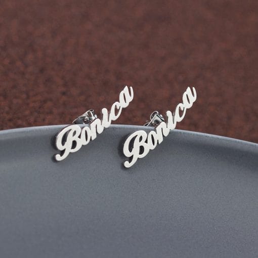 DIY custom English letter name earrings personalized custom earrings holiday gift - Image 2