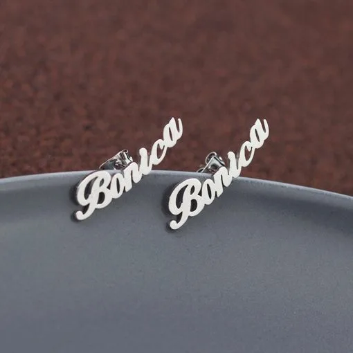 DIY custom English letter name earrings personalized custom earrings holiday gift - Image 2