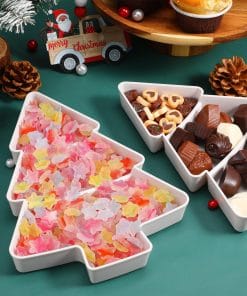 Christmas Tree Shaped Fruit Platter Creative Plates Storage Box Dried Fruit Snack Plates Divided Candy Dessert Plate Container 14 84baac7e ffd4 4937 8bcc 05a6208f933f