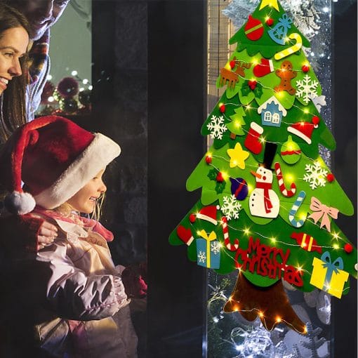 Children's DIY felt Christmas tree with lights - Image 10