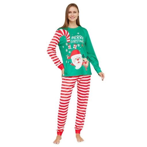 New Cartoon Santa Claus Letter Printing Parent-child Christmas Pajamas Home Wear Suit - Image 6