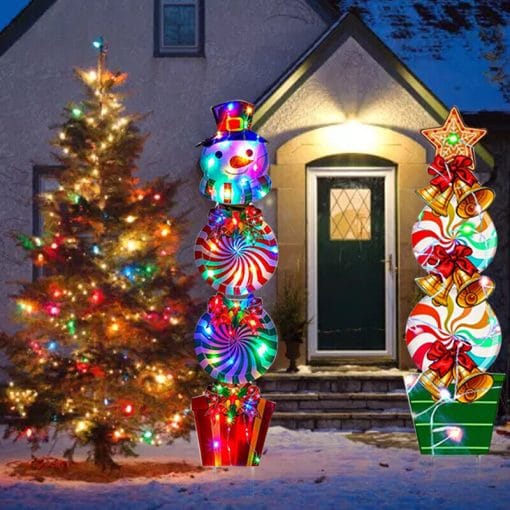 Candy Christmas Holiday Decorations Outdoor Peppermint Xmas Yard Decor Ornaments - Image 4