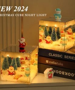 Christmas DIY Decorations Mirror And LED Cube Lamp 3D Santa Claus Snowman Tree Christmas Lights DIY Material Kit For Xmas Decor
