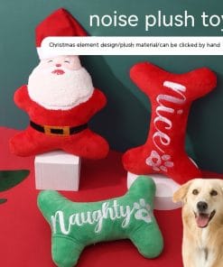 Christmas Dog Plush Sounding Puppy Pets Toy Santa Claus Decorations Pet Products