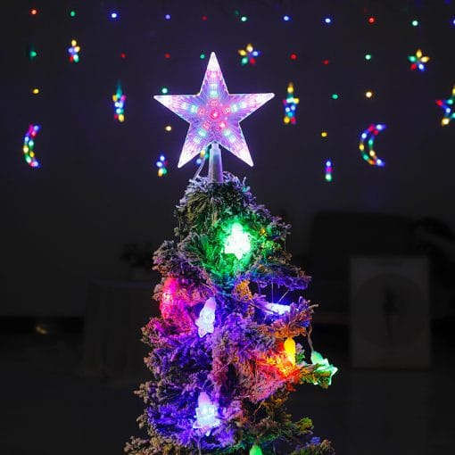 Solar Christmas Decorations – LED Pentagram Lights for Festive Charm - Image 2