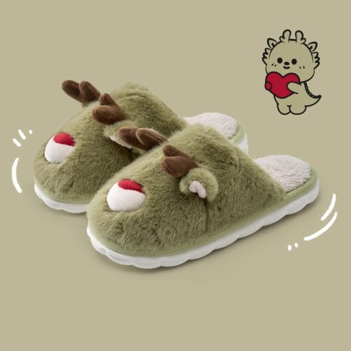 Cartoon Cotton Slippers Inner Velvet Insulated Cotton-padded Shoes - Image 4