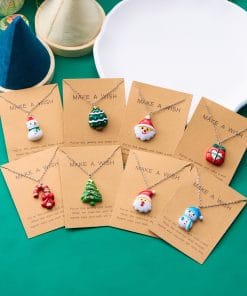 Cute Cartoon Resin Necklace Christmas Snowman Santa Claus Pendant Clavicle Chain Necklace For Women Jewelry 15 8e6dc83f f50c 4a1b 901b b735982ba75b