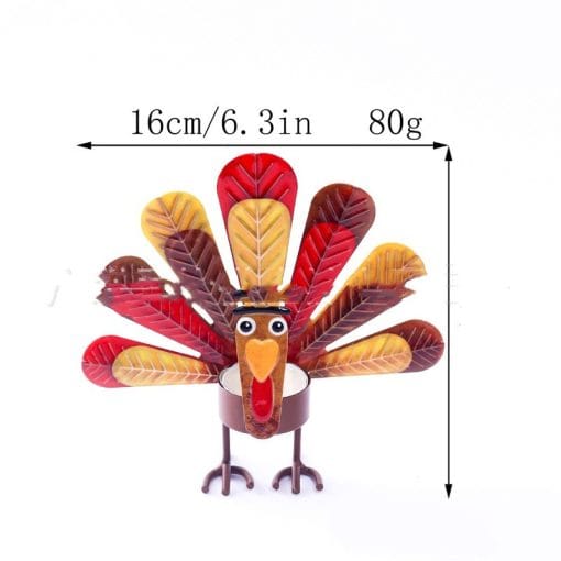 Thanksgiving Turkey Candlestick Alloy - Image 2