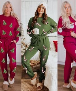 Women's Christmas Sequins Long Sleeve Pants Two-piece Set Fashion Casual Set