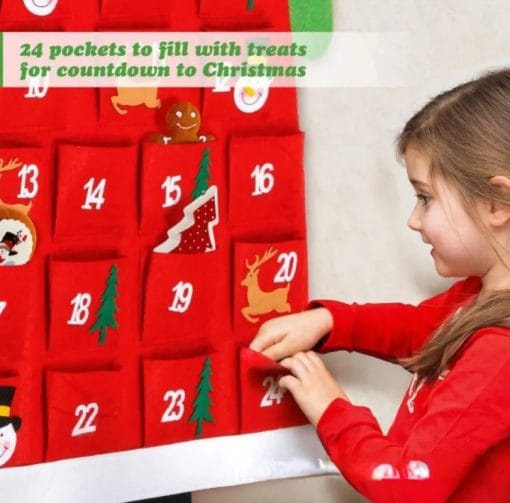 Advent Calendar Fabric Christmas Hanging Pendant Santa Claus Felt Ornaments DIY Advent Calendars Christma Decoration Christmas - Image 5