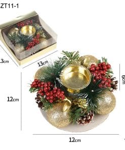 Christmas Candle Metals Candlestick Wreath Artificial Pinball Pinecone Candle Holder Fake Leaves Xmas New Year Home Table Decor 17 93bb5923 7ac7 4fb9 8be2 fc72ab671963