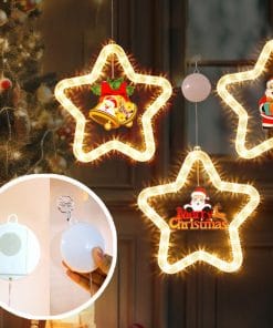 Christmas Pendant Decoration Christmas Atmosphere Led Lights Led Christmas Star Light Decoration For Window Door For Holiday