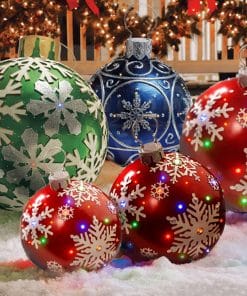Christmas Ornament Ball Outdoor Pvc 60CM Inflatable Decorated Ball PVC Giant Big Large Balls Xmas Tree Decorations Toy Ball