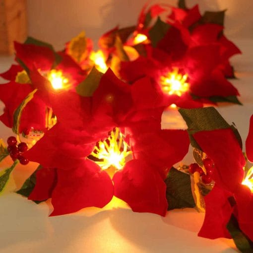Door Frame Escalator Decoration Red Flower String Lights - Image 4