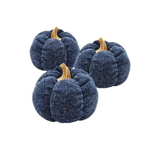 Set Of 3, 7.5x7.5x5.7  Dark Blue Pumpkin, Pumpkin Ornament Decor For Holiday Harvest Festival Fall Festival   Thanksgiving