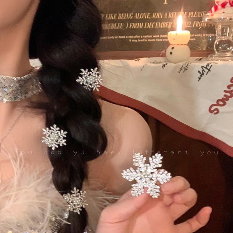 Cyrstal Snowflake Pearl Hair Clip Winter Girls Small Sweet Bobby Pins Women Fashion Retro Flower Hairside Headwear Accessories Hair Jewelry 9 Cyrstal Snowflake Pearl Hair Clip Winter Girls Small Sweet Bobby Pins Women Fashion Retro Flower Hairside Headwear Accessories Hair Jewelry - Image 7