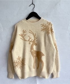 Women's Fashion Round Neck Long Sleeve Knitted Christmas Sweater 20 9ea17fd5 15aa 4d42 bd96 42e4e61f50e8