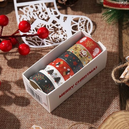 Creative Christmas Gift And Paper Adhesive Tape Journal Tape Christmas Decoration Material Cute Christmas Tape - Image 3