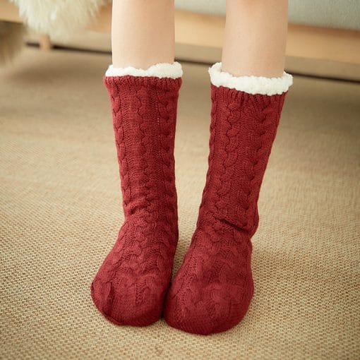 Winter Warm Knitted Plush Floor Socks Home Indoor Non-slip Carpet Socks For Men And Women - Image 3