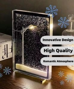 Magic Snowy Landscape Night Lights Small Street Light Snowy Flowing Night DIY Christmas Lights Christmas Desktop Decor Handmade