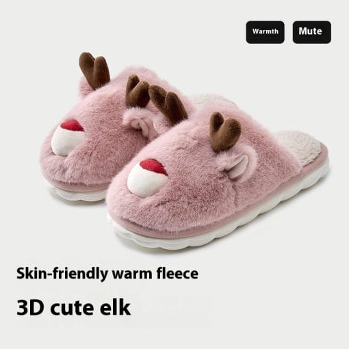 Cartoon Cotton Slippers Inner Velvet Insulated Cotton-padded Shoes - Image 9