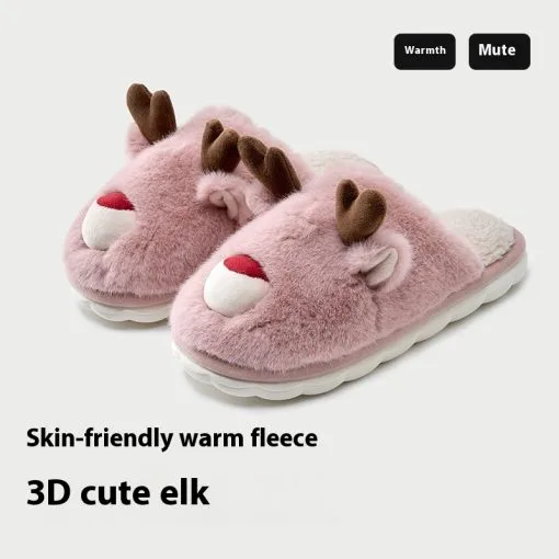 Cartoon Cotton Slippers Inner Velvet Insulated Cotton-padded Shoes - Image 9