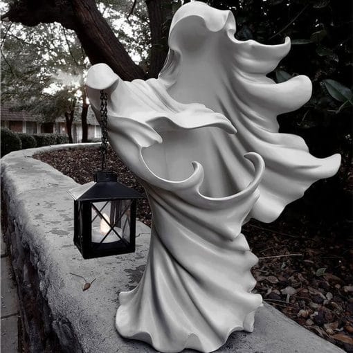 Faceless Ghost Sculpture Halloween Ghoul Resin Sculpture Decoration Party Decoration For Home Decor - Image 4
