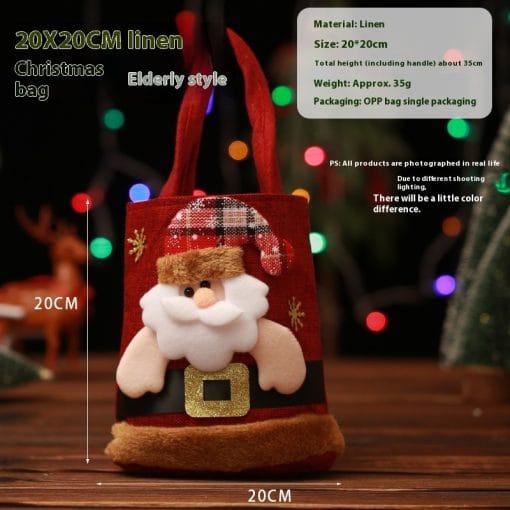Christmas Candy Gift Tote Bag For Kids Funny Creative Santa Claus Elk Snowman Bear Handbag Small Christmas Tree Decoration Bags - Image 8