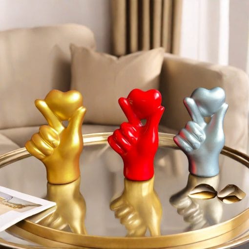 Decorative Resin Crafts Valentine's Day Love Gesture Ornaments Home Decor - Image 6