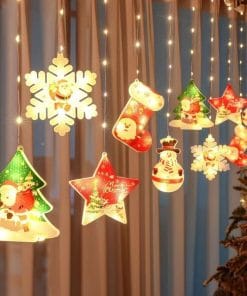 Painted Christmas Curtain Lights Holiday Layout Rubber-covered Wire Ambience Light