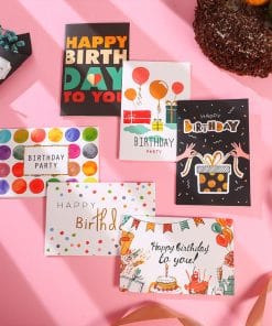 Hand Drawn Birthday Greeting Cards Set – Cute & Colorful Designs for Warm Wishes