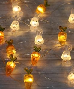 Easter LED Bunny String Lights Easter Decoration For Home Carrot Rabbit Fairy Light Supplies Happy Easter Gifts Party Favor