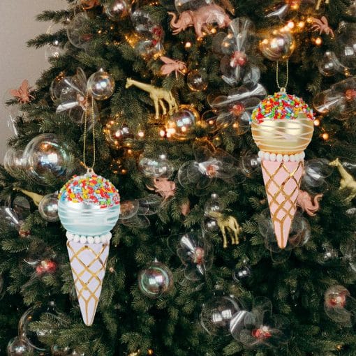 Simulation Ice Cream Christmas Tree Decorative Glass Pendant - Image 2