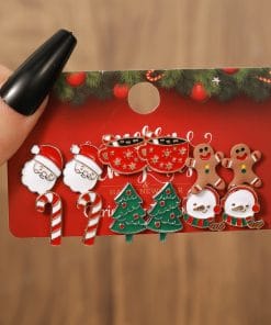 Christmas Stud Combination Suit Snowflake Elk Earrings 17 ac89bb73 0a7c 4b2b adee 9035325dc383