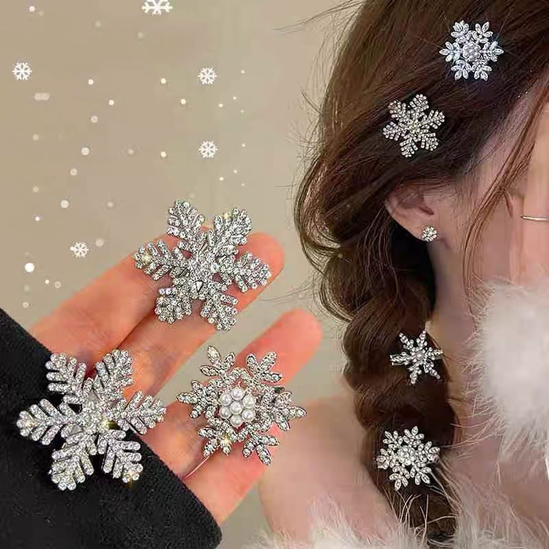 Cyrstal Snowflake Pearl Hair Clip Winter Girls Small Sweet Bobby Pins Women Fashion Retro Flower Hairside Headwear Accessories Hair Jewelry 3 Cyrstal Snowflake Pearl Hair Clip Winter Girls Small Sweet Bobby Pins Women Fashion Retro Flower Hairside Headwear Accessories Hair Jewelry