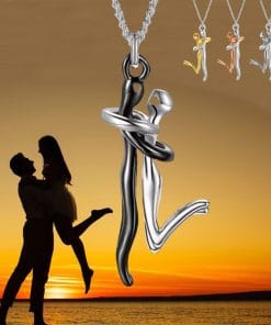 Valentine's Day Necklace – Elegant Love Hug Pendant for Romantic Gifts