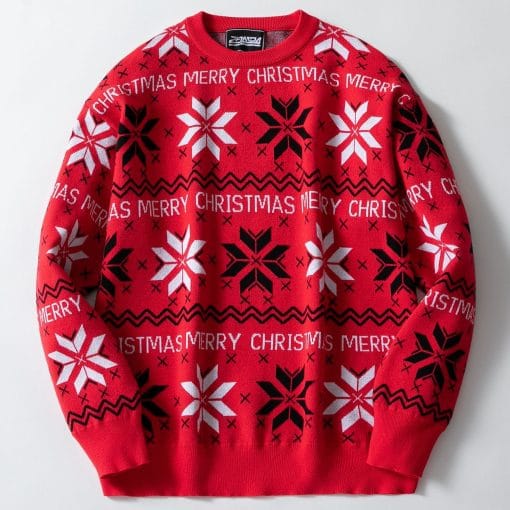 Men's Christmas Jacquard Loose-fitting Drop-shoulder Long-sleeve Sweater - Image 2