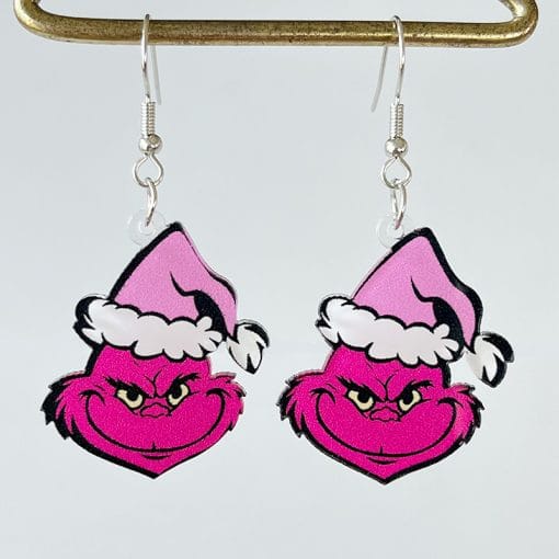 Acrylic Earrings Christmas Cute Cartoon Christmas Santa Claus Tree Football Lightning Earrings Jewelry - Image 3