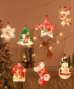 Bar Atmosphere Christmas Interior Decorations Colored Lights