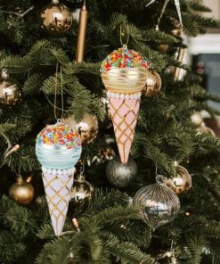 Simulation Ice Cream Christmas Tree Decorative Glass Pendant