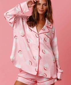 Satin Printed Santa Claus Two-piece Suit Home 13 c14f17e0 8d4d 4d01 914b 2f156920c7d7