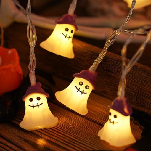 PVC Soft Material Halloween Lighting Chain Pumpkin Ghost Bat Modeling Lamp Indoor And Outdoor Home Decoration - Image 3