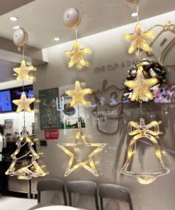 Christmas 3pcs LED Light Star Xmas Tree Hanging Sucker Lamp Window Ornaments Decoration For Home Xmas Navidad New Year Decor Christmas Decorations