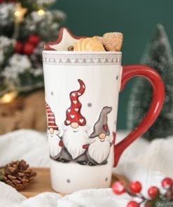 Christmas Large Capacity Ceramic Relief Cup