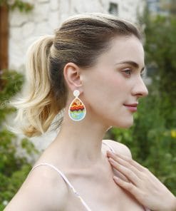 Hand-woven Easter Egg Earrings Easter Decoration Jewelry