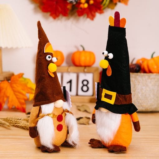 New Thanksgiving Home Decorations Thanksgiving Turkey Doll Ornaments - Image 9