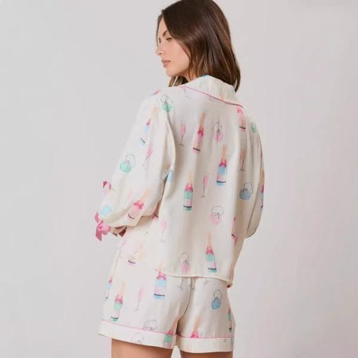 Women's Christmas Bow Long Sleeve Pajamas Shorts Suit - Image 6