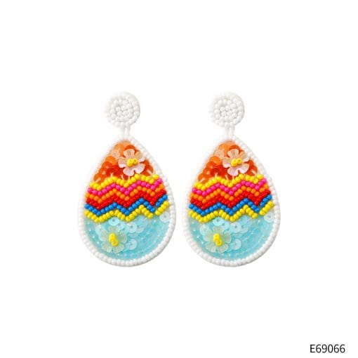 Hand-woven Easter Egg Earrings Easter Decoration Jewelry - Image 4